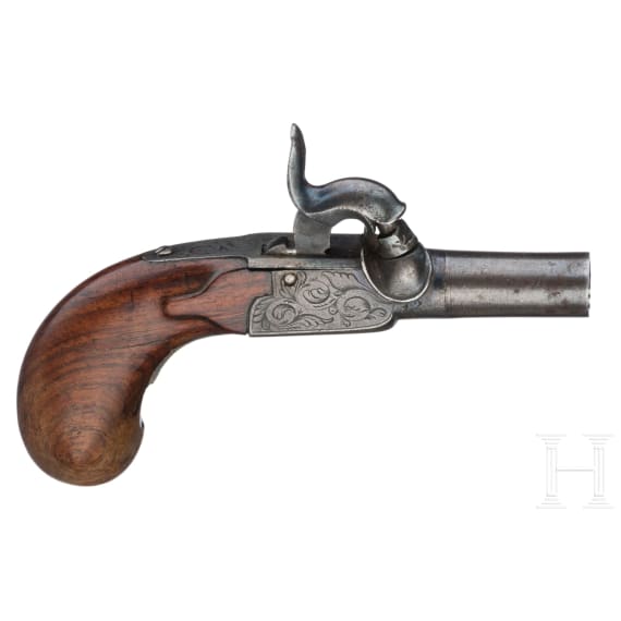 A pair of small percussion pocket pistols, Li&eacute;ge, circa 1850