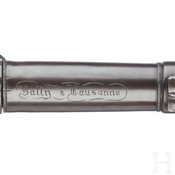 A Swiss parlour pistol by Bally in Lausanne, circa 1850