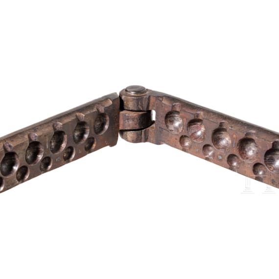 A large Austrian bullet gang mold, 17th century