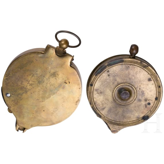Two percussion cap dispensers, circa 1850/60
