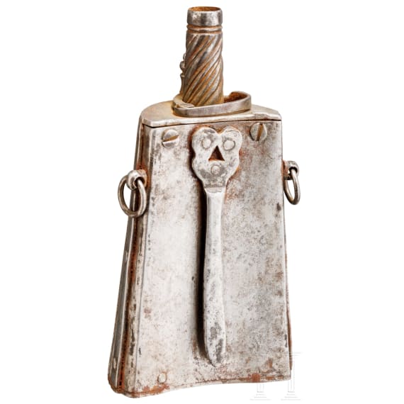 An iron powder flask, Brescia, circa 1600