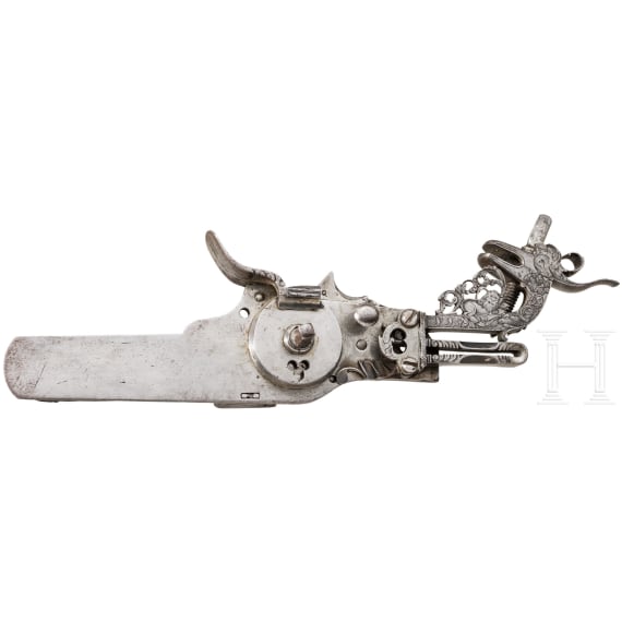 A German cut wheel lock for a M&uuml;llerb&uuml;chse, circa 1680