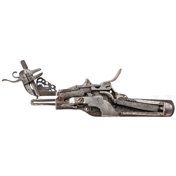A German cut wheel lock for a M&uuml;llerb&uuml;chse, circa 1680