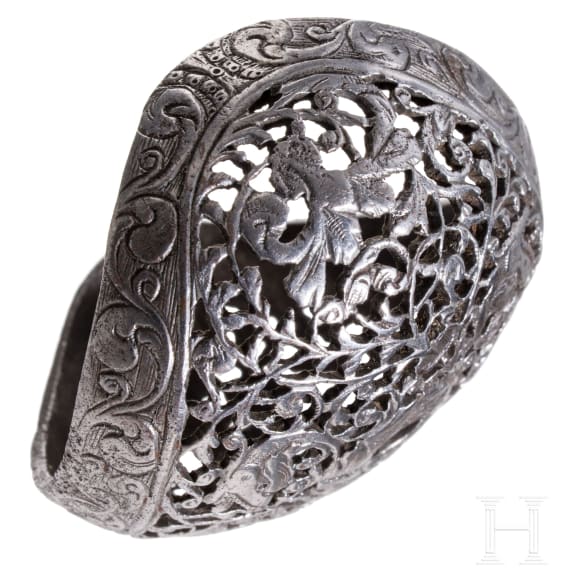 A pierced buttcap of an Italian flintlock pistol, ca. 1680