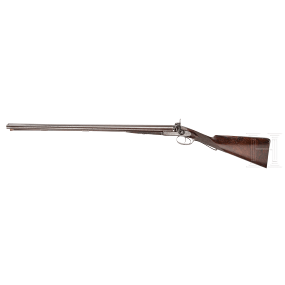 A percussion side by side shotgun, Richard Jackson, London, in case
