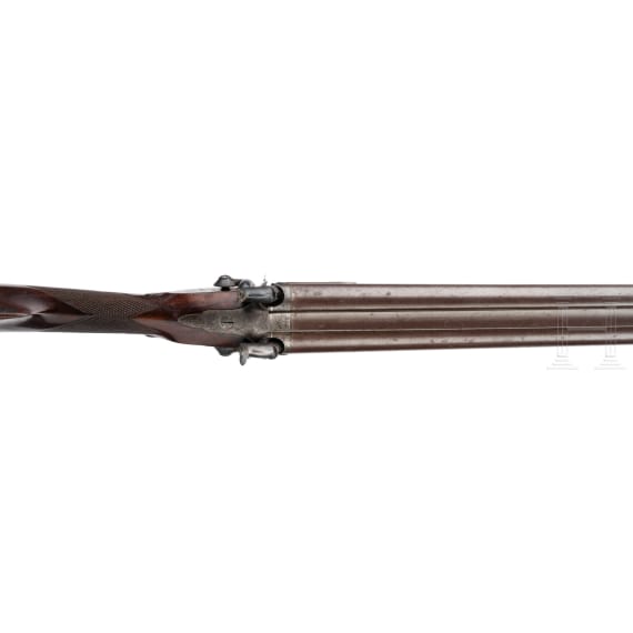 A percussion side by side shotgun, Richard Jackson, London, in case
