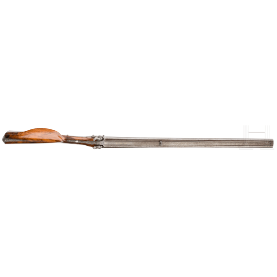 A cased side-by-side percussion combination shotgun by Lebeda of Prague