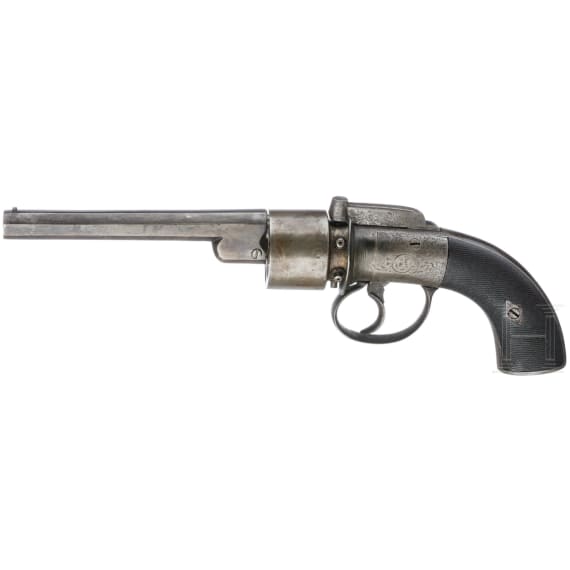 A percussion revolver, Transitional, J. Harper(?)