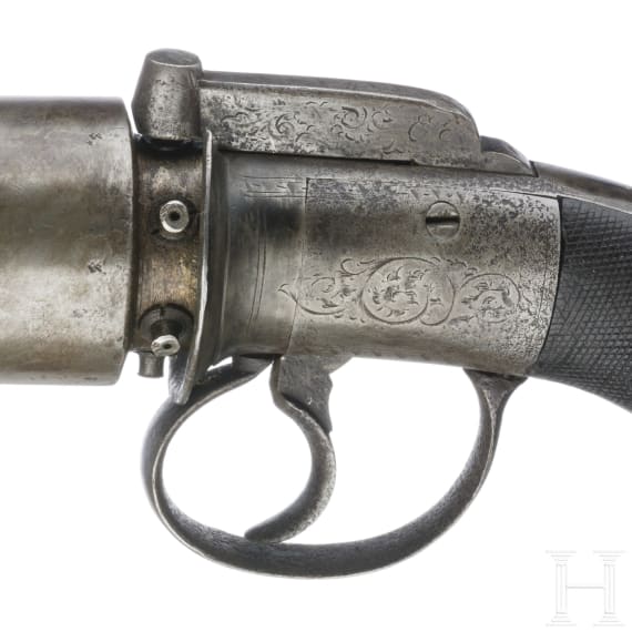 A percussion revolver, Transitional, J. Harper(?)