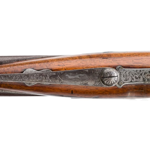 A double-barrelled firing needle shotgun with swivel action, Franz von Dreyse in S&ouml;mmerda (D), circa 1860
