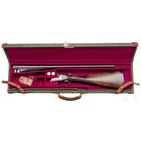A cased side-by-side shotgun by Charles Boswell
