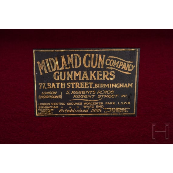 A cased Midland side-by-side shotgun, Birmingham