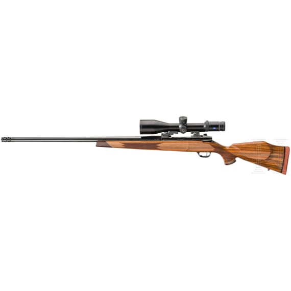 A Weatherby Mark V, with Zeiss scope