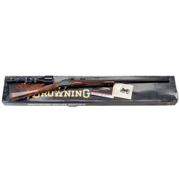 A Browning Mod. 1885, with Scope, in Box