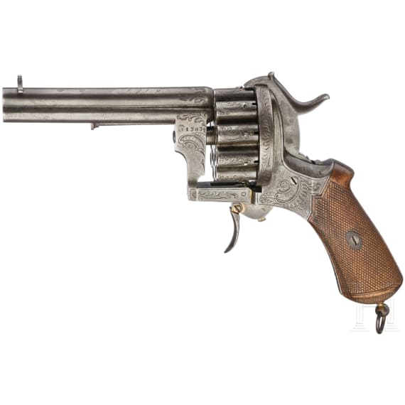 A Lefaucheux pinfire revolver, 20-shots, circa 1870