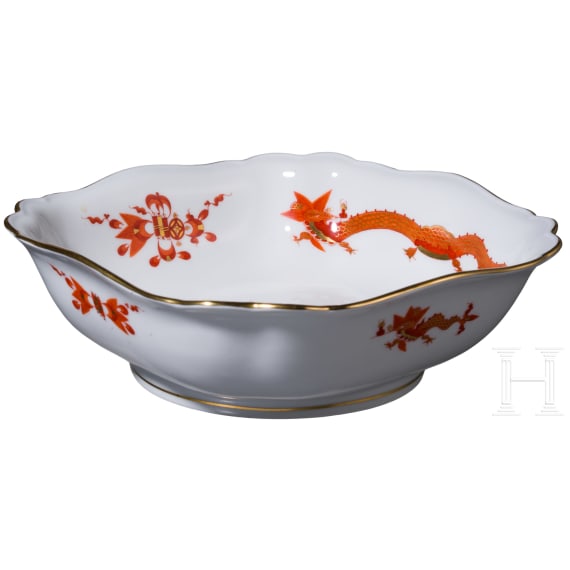 63 porcelain pieces "Red Dragon", Meissen, 2nd half of the 20th century