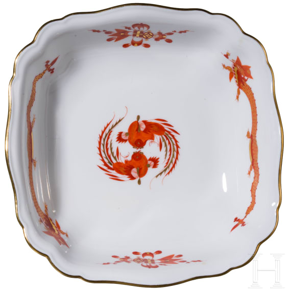 63 porcelain pieces "Red Dragon", Meissen, 2nd half of the 20th century