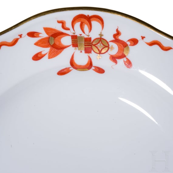 63 porcelain pieces "Red Dragon", Meissen, 2nd half of the 20th century