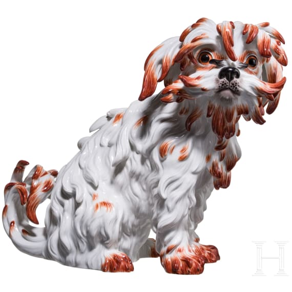 A large Bolognese dog, Johann Joachim Kaendler, circa 1760 (design), Meissen, 20th century (finish)