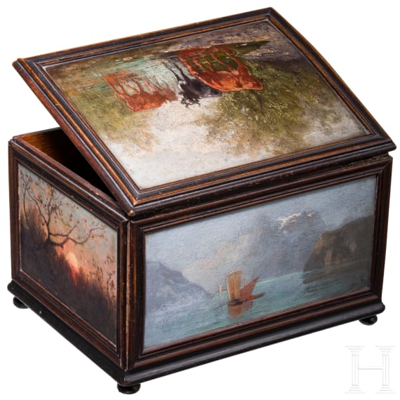 A painted Austrian/South German casket, 19th century