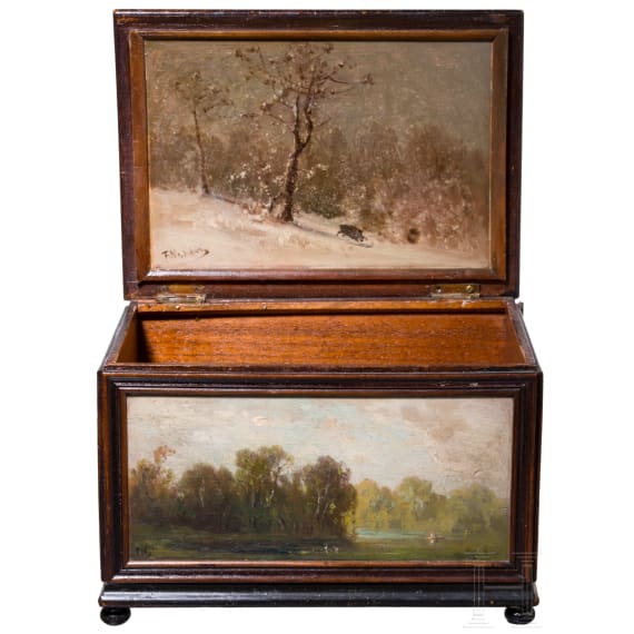 A painted Austrian/South German casket, 19th century
