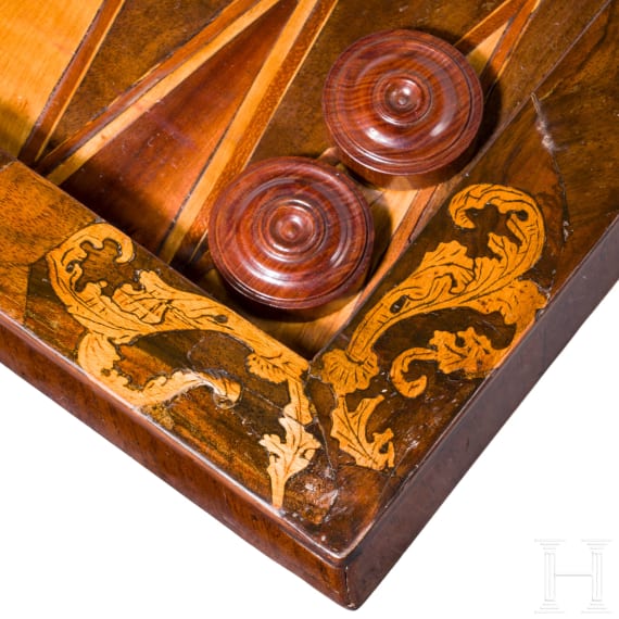A baroque game board, probably German, 18th century