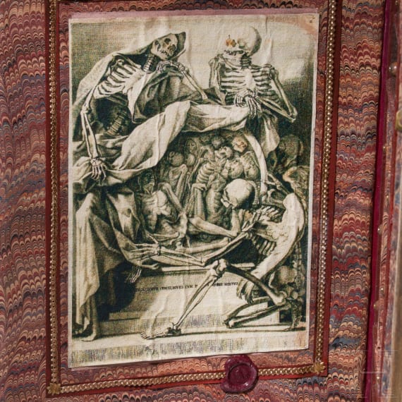 A book-shaped poison cabinet with stag beetle, German, ca. 1900