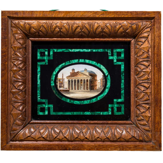 An Italian micromosaic with view of the Pantheon, 1st half of the 19th century