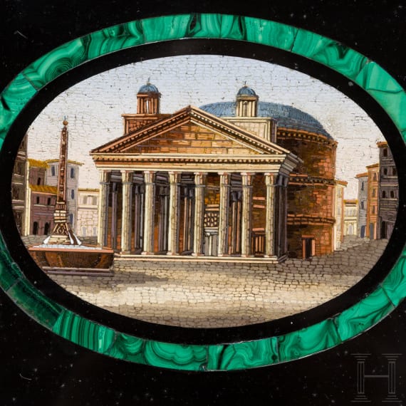 An Italian micromosaic with view of the Pantheon, 1st half of the 19th century