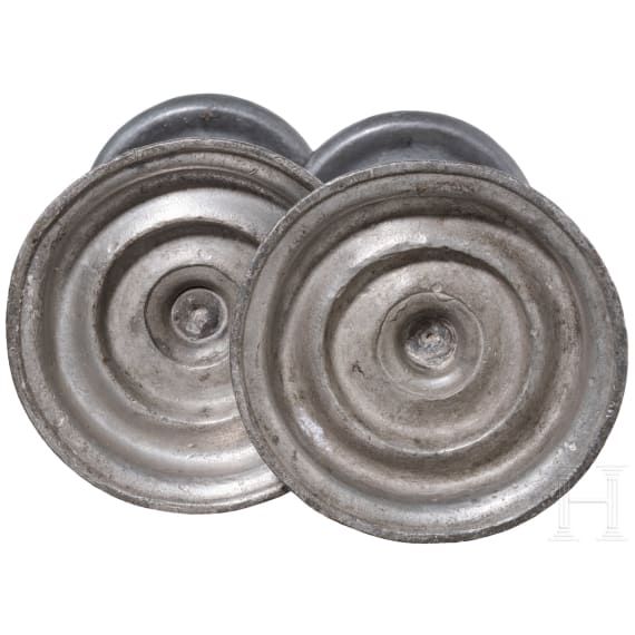 A pair of Rhenish Renaissance pewter candlesticks, circa 1600