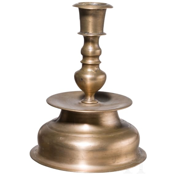 A miniature bell-bottom candlestick, Nuremberg, 2nd half of the 17th century