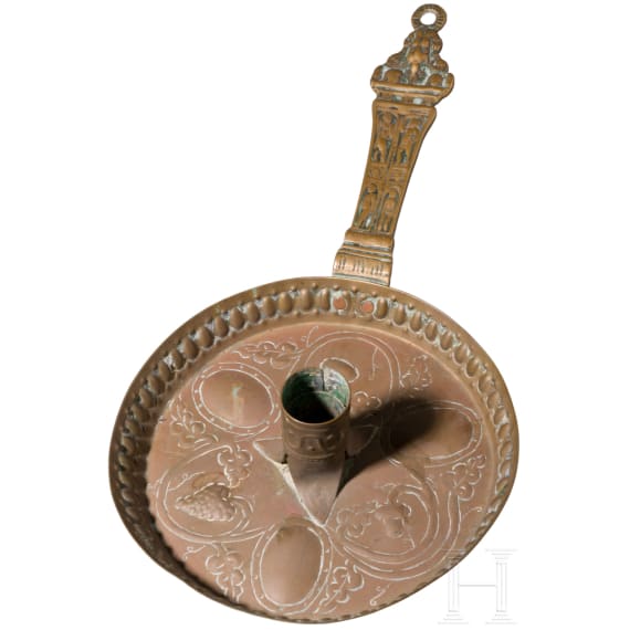 A Dutch brass chamber candlestick, ca. 1650