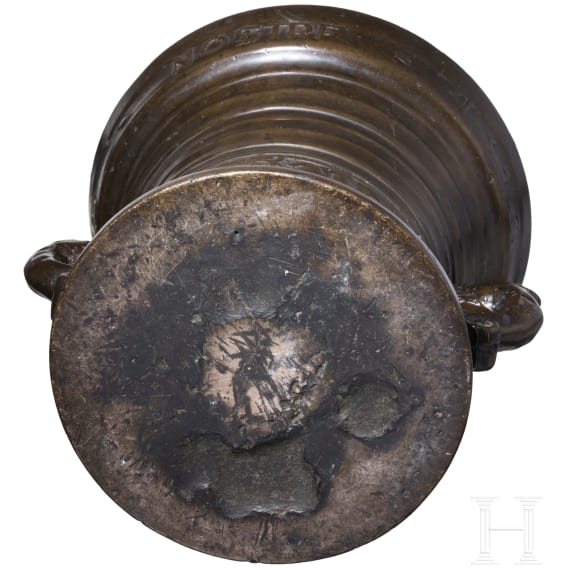 A Dutch Renaissance bronze mortar, dated 1573