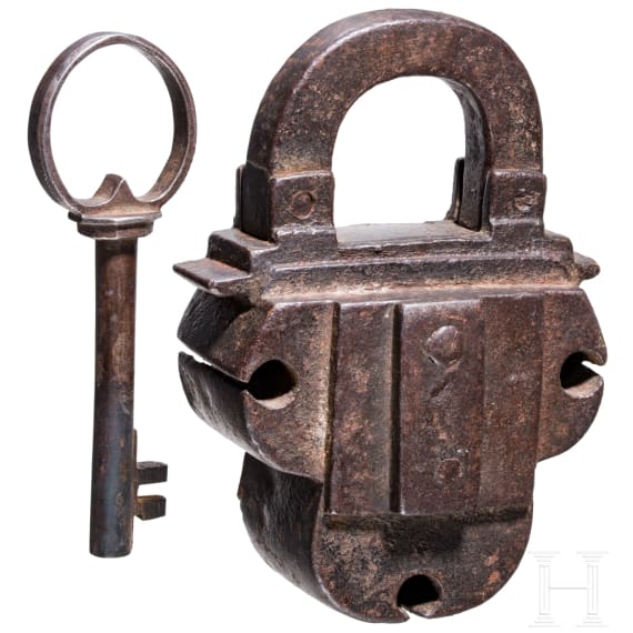 A South German iron padlock, circa 1600