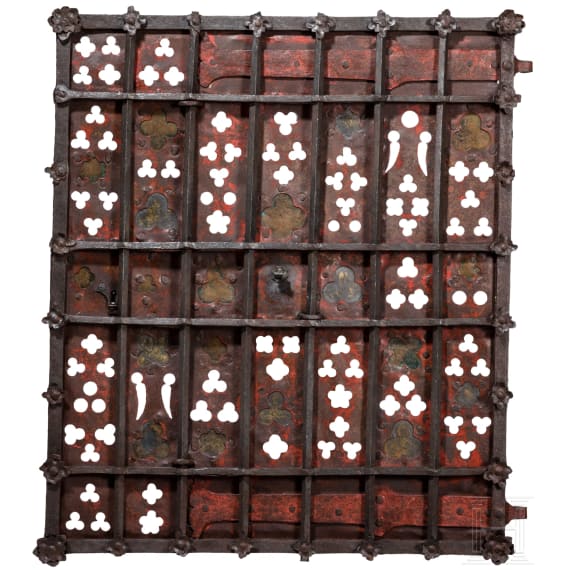 A large Rhenish iron vestry grille, 15th/16th century