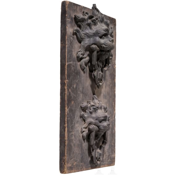 Two lion door knockers, German, 19th century