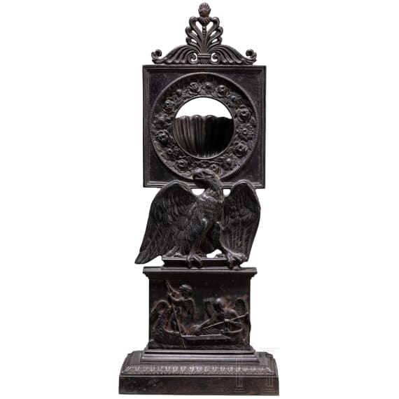 A clock stand, probably from the Sim&eacute;on Pierre Devaranne foundry in Berlin, 19th century