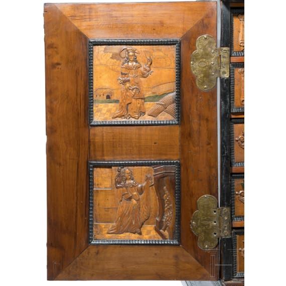 A fine Eger baroque cabinet with relief inlays, (Cheb/CZ) circa 1700