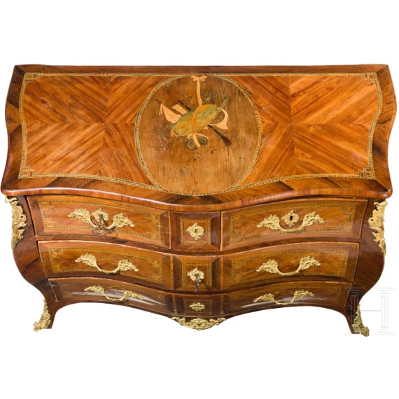 A splendid German chest of drawers, 2nd half of the 18th century