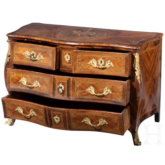 A splendid German chest of drawers, 2nd half of the 18th century