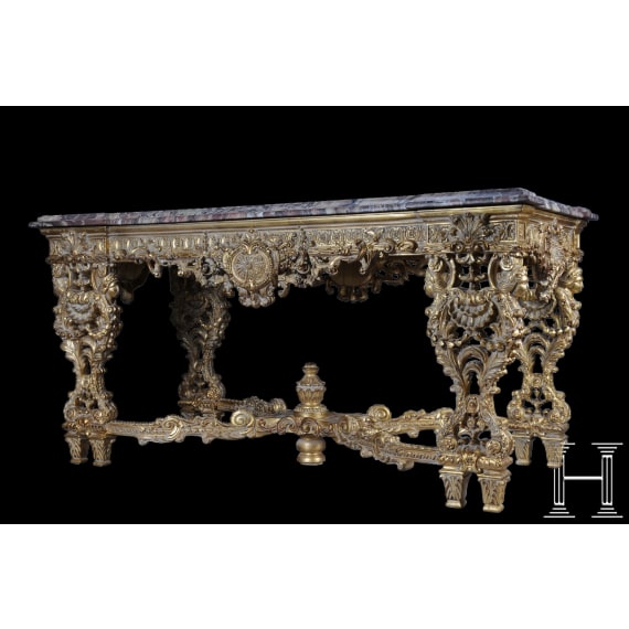 A magnificent German Louis XVI-style salon table after a design by Fran&ccedil;ois Linke, 2nd half of the 20th century