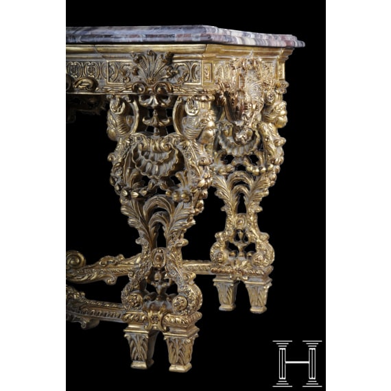 A magnificent German Louis XVI-style salon table after a design by Fran&ccedil;ois Linke, 2nd half of the 20th century