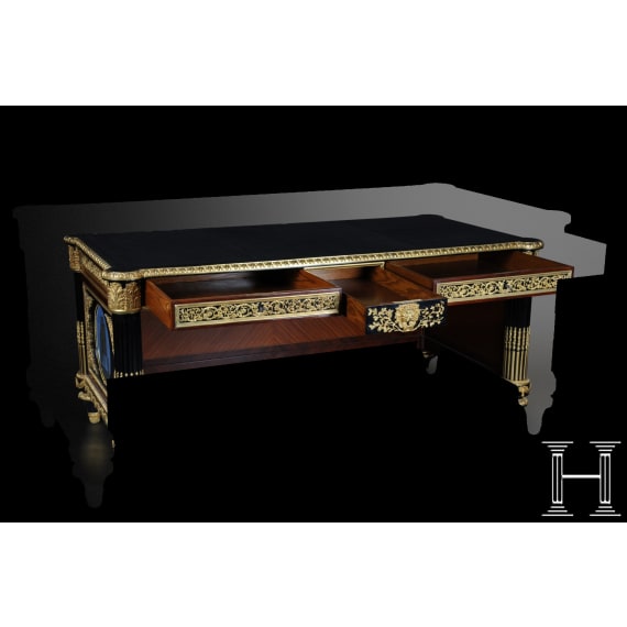 An impressive French Louis XVI-style office desk, 2nd half of the 20th century