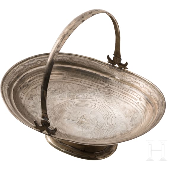 A Russian silver footed bowl, Moscow, Itska Lozinsky, 1884