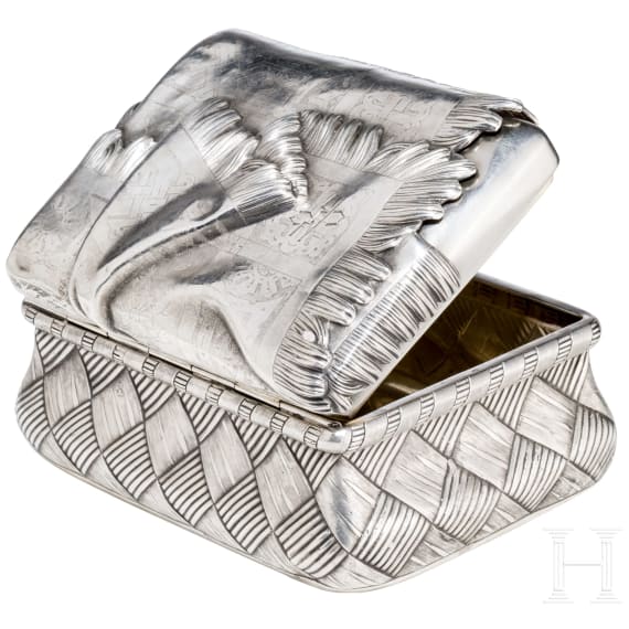 A large Russian silver trompe l'oeil sugar bowl, 20th century