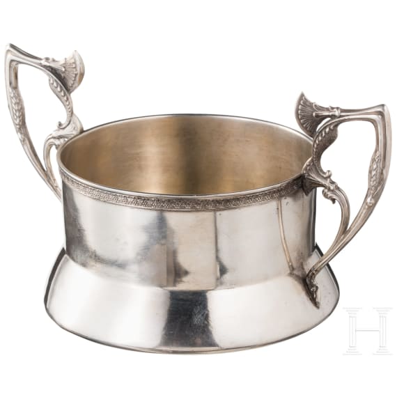 A large Russian silver art nouveau sugar bowl, Moscow, 13th Artel, 1908 - 1926