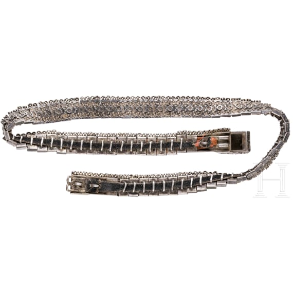 A Caucasian silver and niello belt, 1908-17