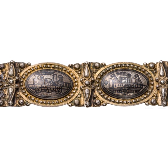 A silver-gilt and niello belt, Tbilisi, circa 1870