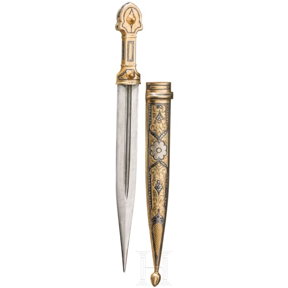 A silver-mounted Russian kinzal, Caucasus, circa 1930-60