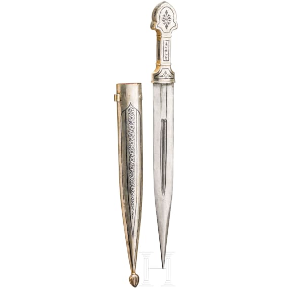 A silver-mounted Russian kinzal, Caucasus, circa 1930-60